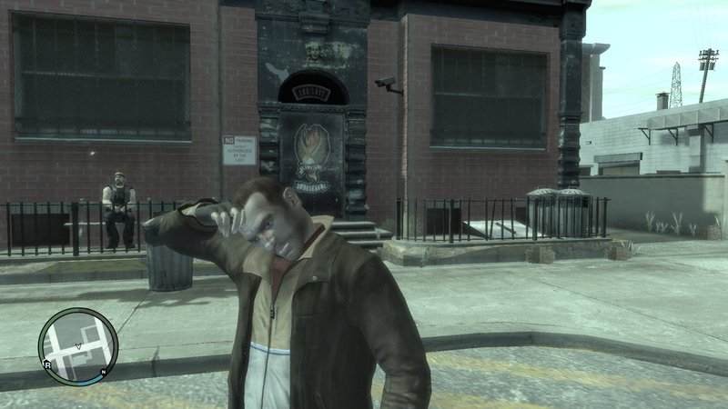 niko bellic brown leather jacket, gta 4 loading screen, Stable Diffusion