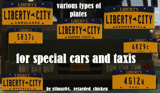 Varius Types of License Plates for Special Cars and Taxis (v1.0)