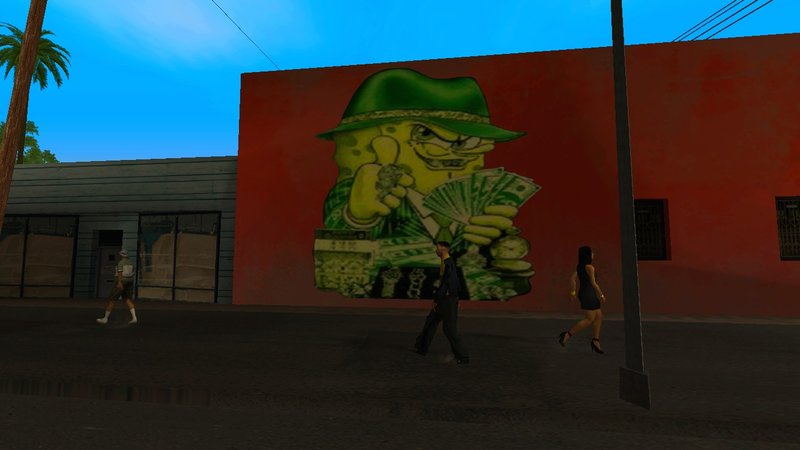 GTA San Andreas Gangster Spongebob Graffiti Mod 