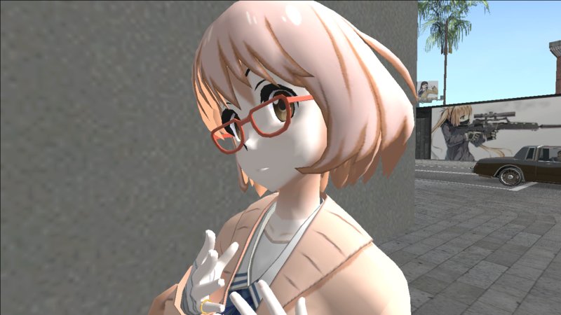 Mirai from kyoukai no kanata free 3D model rigged