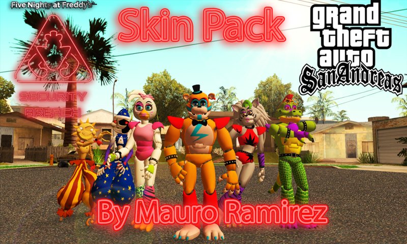 GTA San Andreas FNAF 6 Scrap Animatronics Skins Mod 