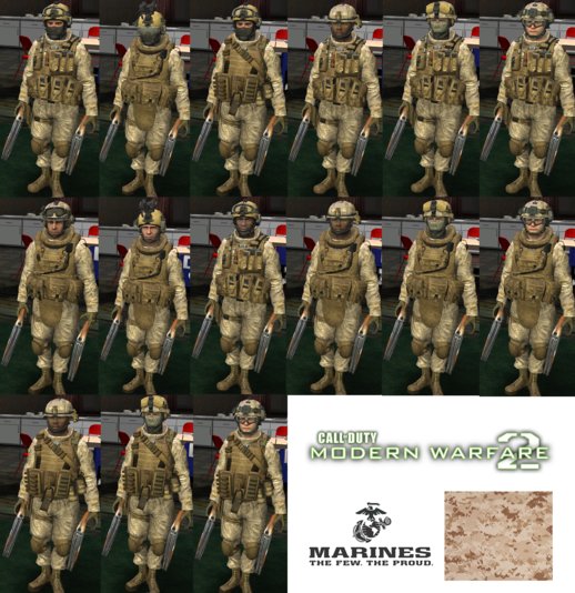 Call Of Duty Modern Warfare 2 Skins - Desert Marines Pattern