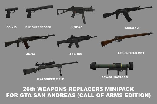 26th Weapons Replacers Minipack (Call to Arms Edition)