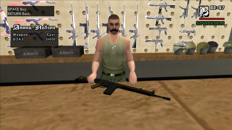 Weapon hacks for GTA San Andreas