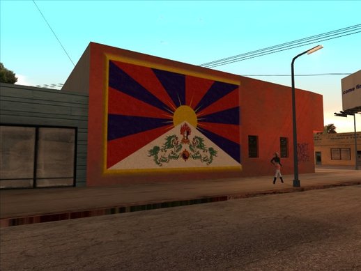 Tibet Flag Graffiti