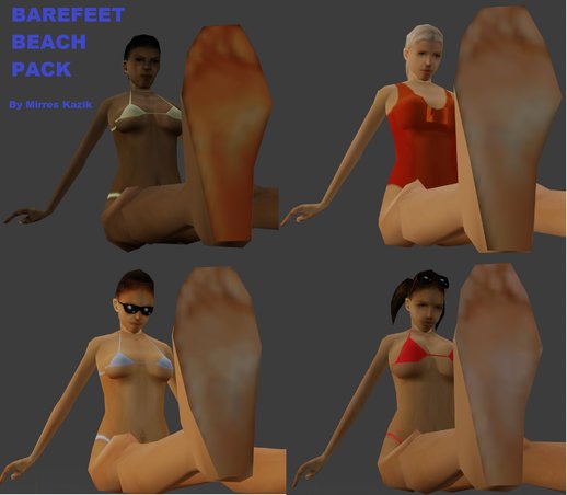 Barefeet Girl Beach Skin Pack