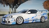 1999 Nissan Skyline GT-R BNR34 C-WEST Hololive EN Gawr Gura