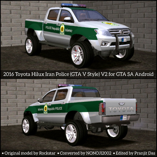 2016 Toyota Hilux Iran Police (GTA V Style) V2 for Android