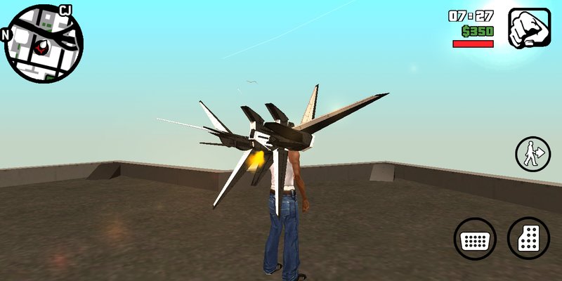 GTA San Andreas Jetpack with Miniguns v1.2 Mod 