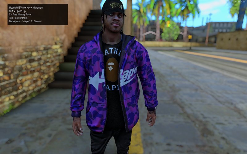 GTA San Andreas Oversized Bape Hoodie For Franklin Mod - GTAinside.com