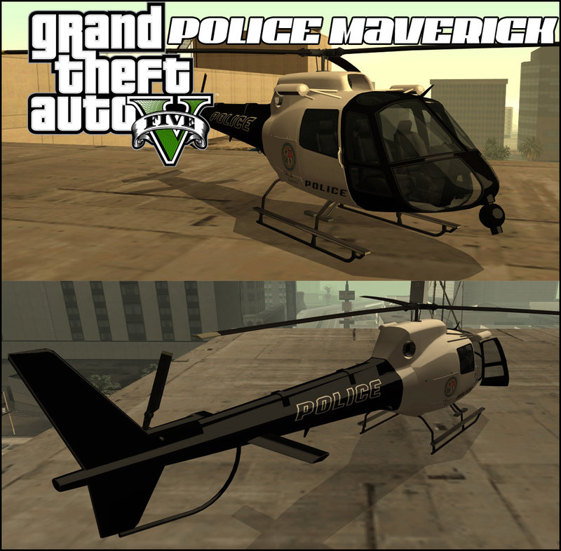 Police Maverick GTA V (SFPD Air Support Unit) para GTA San Andreas