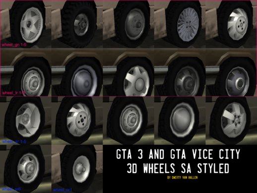 GTA III & VC 3d Wheels SA Style [Tuning]