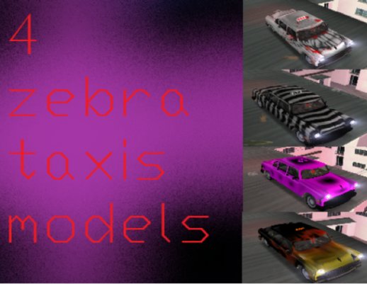 4 Zebra Taxis Models