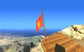 Macedonian Flag On Mount Chiliad