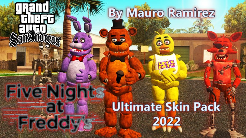 GTA San Andreas Five Nights at Freddy's 4 Ultimate Skin Pack Mod