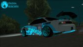 Nissan S14 Itasha Shiroko Summer of Blue Archive Deluxe of Glowing In The Dark