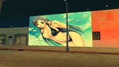Hot Anime Girl Blue Hair Mural
