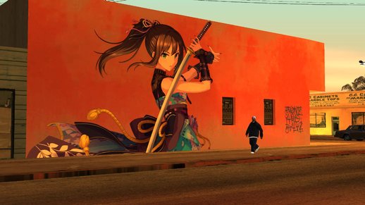 Rin Shibuya - Blossoming Blue Storm (Mural)