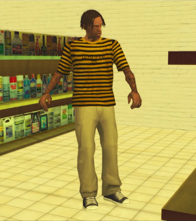 GTA San Andreas Guess Striped T-Shirt Mod - GTAinside.com