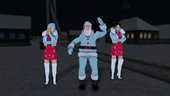 Santa Claus and Two Miss Claus