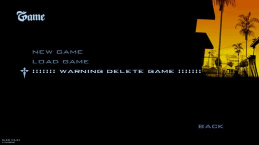 Warning Delete Save Game