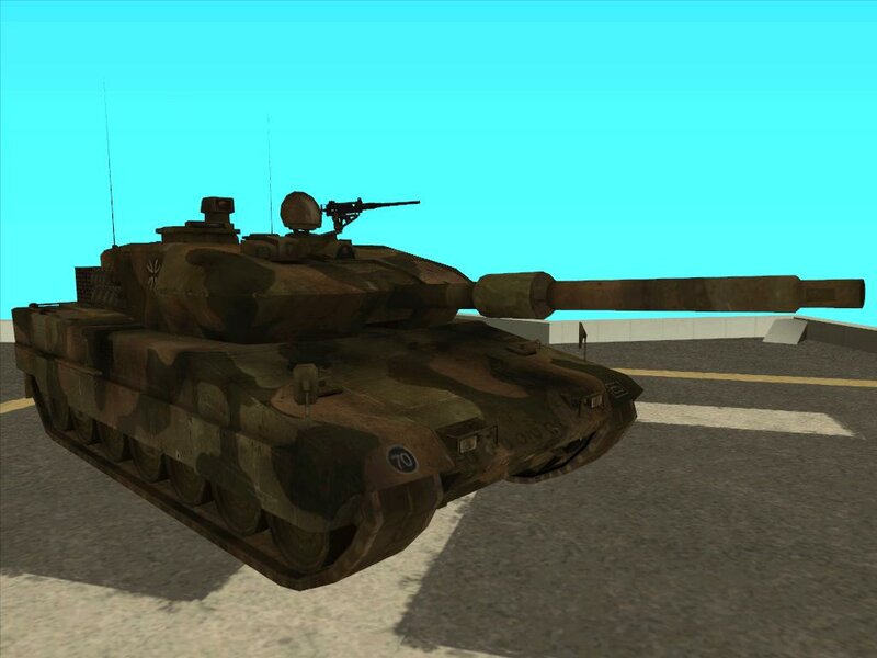 GTA San Andreas Leopard 2A6 (with Woodland camouflage) from Battlefield ...
