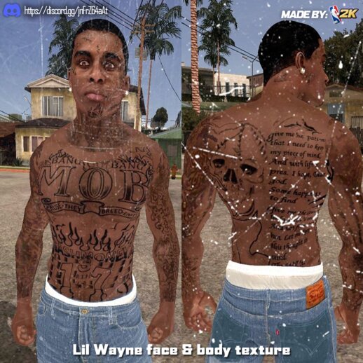 Lil Wayne face and body texture