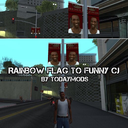 Rainbow Flag to Funny CJ