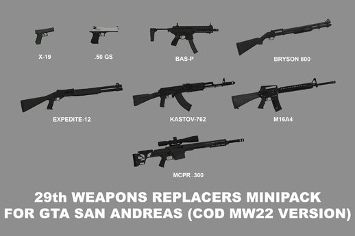 29th Weapons Replacers Minipack (COD MW22 Version)