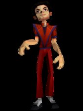 Michael Jackson con traje de Thriller del juego The Experience de PSP
