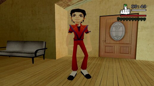 Michael Jackson con traje de Thriller del juego The Experience de PSP