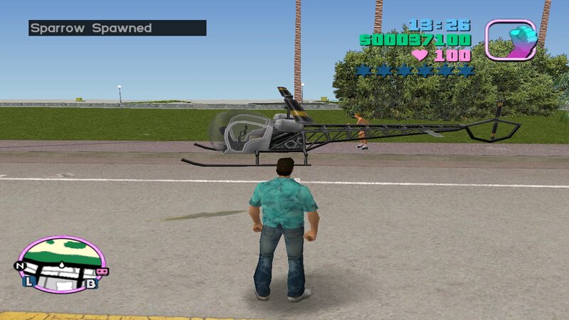 GTA Vice City Sparrow Helicopter Spawner Mod - GTAinside.com