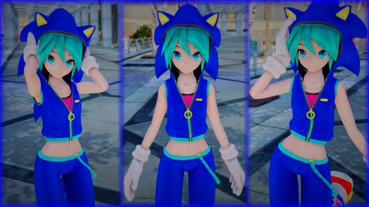 PDFT Hatsune Miku Sonic Style + Animated Face