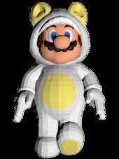 Mario Tanooki Blanco Suit o con traje mapache tanuki Blanco de Super Mario 3D World de Wii U