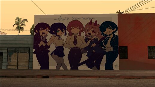 Mural Chainsaw Man Girls