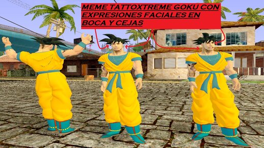 TattoXtreme o Luis Angel Rodriguez Youtuber Colombiano y miembro del Real Team meme de Goku Dragon Ball Z CON EXPRESIONES FACIALES EN BOCA Y CEJAS