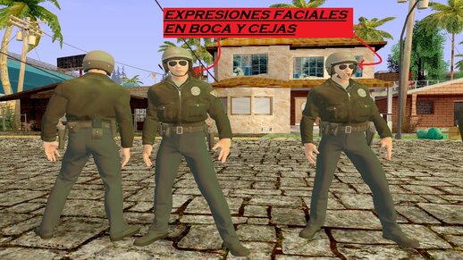 Policía motociclista T-1000 de Terminator 2 el juicio final de Mortal Kombat 1 normal CON EXPRESIONES FACIALES EN BOCA Y CEJAS