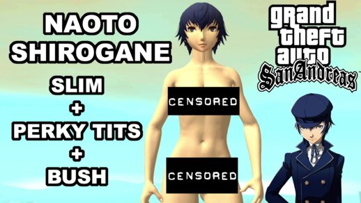 Naoto Shirogane Persona 4 (Slim+Perky tits+Bush) Hentai Skin