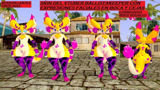 Vtuber Ballistakeeper Lentes Tinte Azul Con Expresiones Faciales En Boca Y Cejas Con Corregidos Bugs Visuales En Brazos Y Piernas