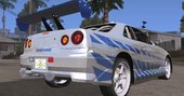 Brian's Nissan Skyline GTR R34 for Mobile