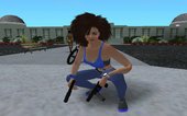 GTA Online Skin Ramdon Female Big Afro Energy Up Sport Gym