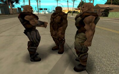 Quake 2 Male Marines as Members of the Grove Street Families