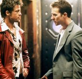 Tyler Durden (Brad Pitt) and Edward Norton (Narrator/Jack) - Fight Club