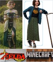 PACK Cosplay Ella Freya (Zelda from the Legend of Zelda) and Emma Myers (Natalie from Minecraft Movie)