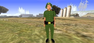 Vietnamese Police Force Wears a Pith Helmet for Mobile